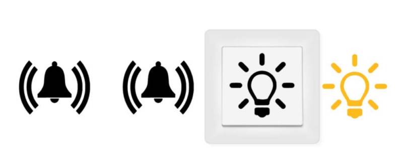 Generisch Schalter Aufkleber 2X Licht und 2X Glocken Symbol Aufkleber, Kennzeichnung 231/5/3 (rot Glanz) von Generisch