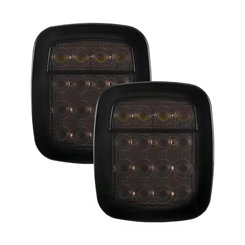 Generisch Schwarz, Rücklichter fit für Jeep Wrangler YJ TJ CJ 16 LED LED HAVK LIGHT HABEN BRETER BRETKE LICHT Signale von Generisch