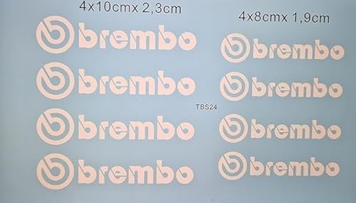 Generisch Stickers Aufkleber für Bremssattel Weiss Kompatibel mit Brembo Bremsen (weiß) von Generisch