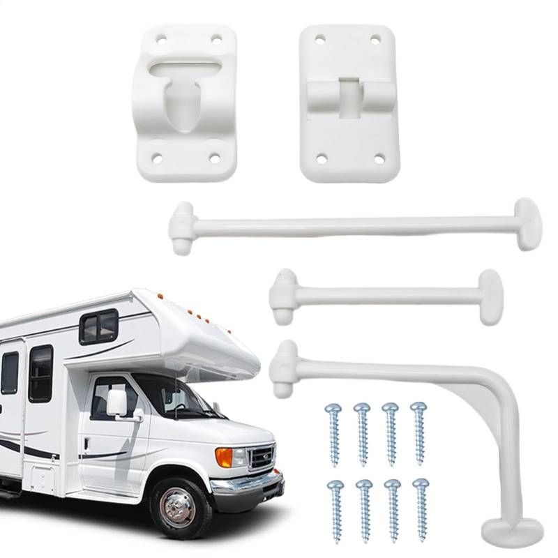 Generisch T Style Door Holder, Entry Door Catch 6.2x3.9in Lightweight T Shaped Entrance Latch with Screws, Portable Tools Catch Set, Versatile Accessories for RV von Generisch