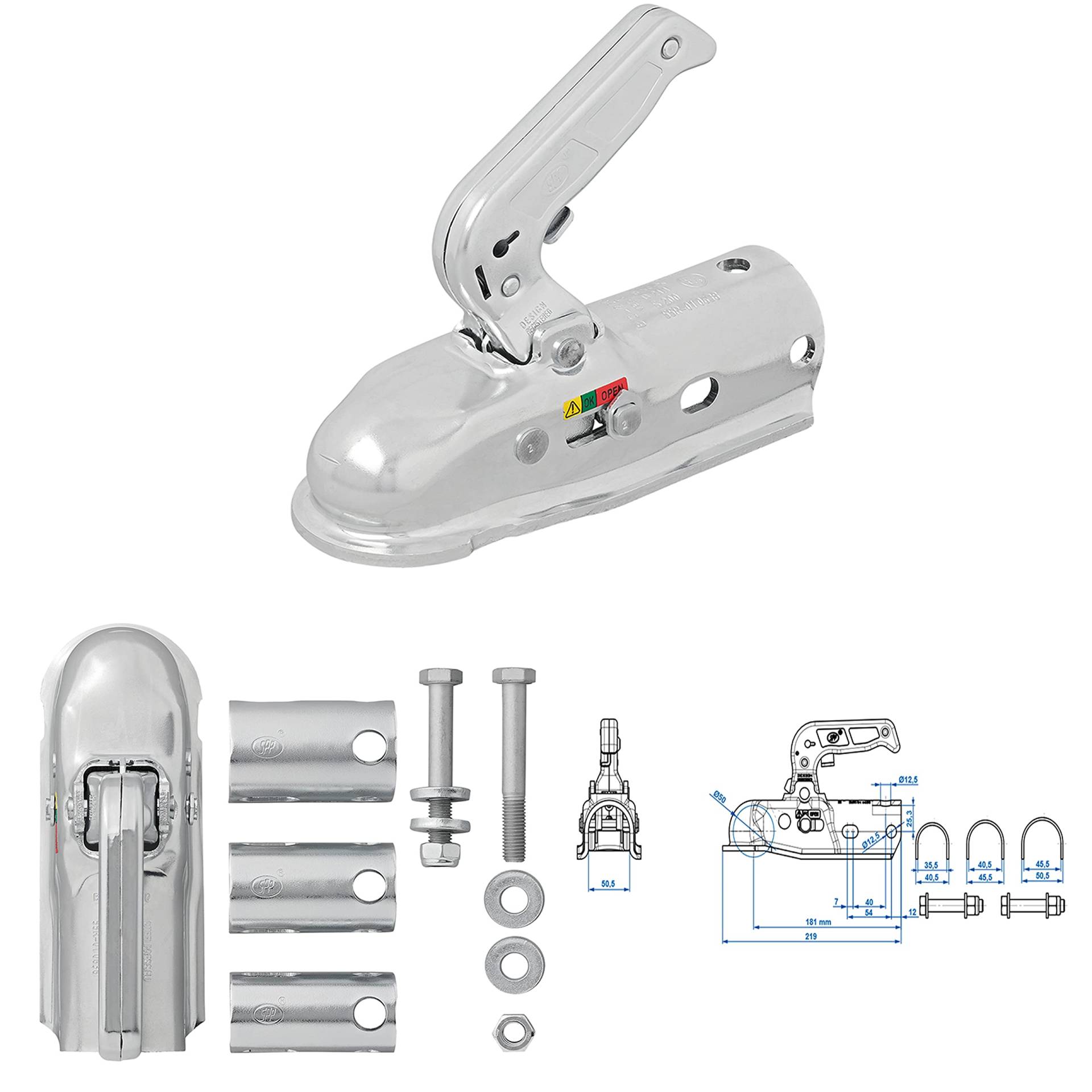 Generisch Zugkugelkupplung - Kugelkupplung - Kupplung - Zugmaul - 2300kg - Universal SPP von Generisch