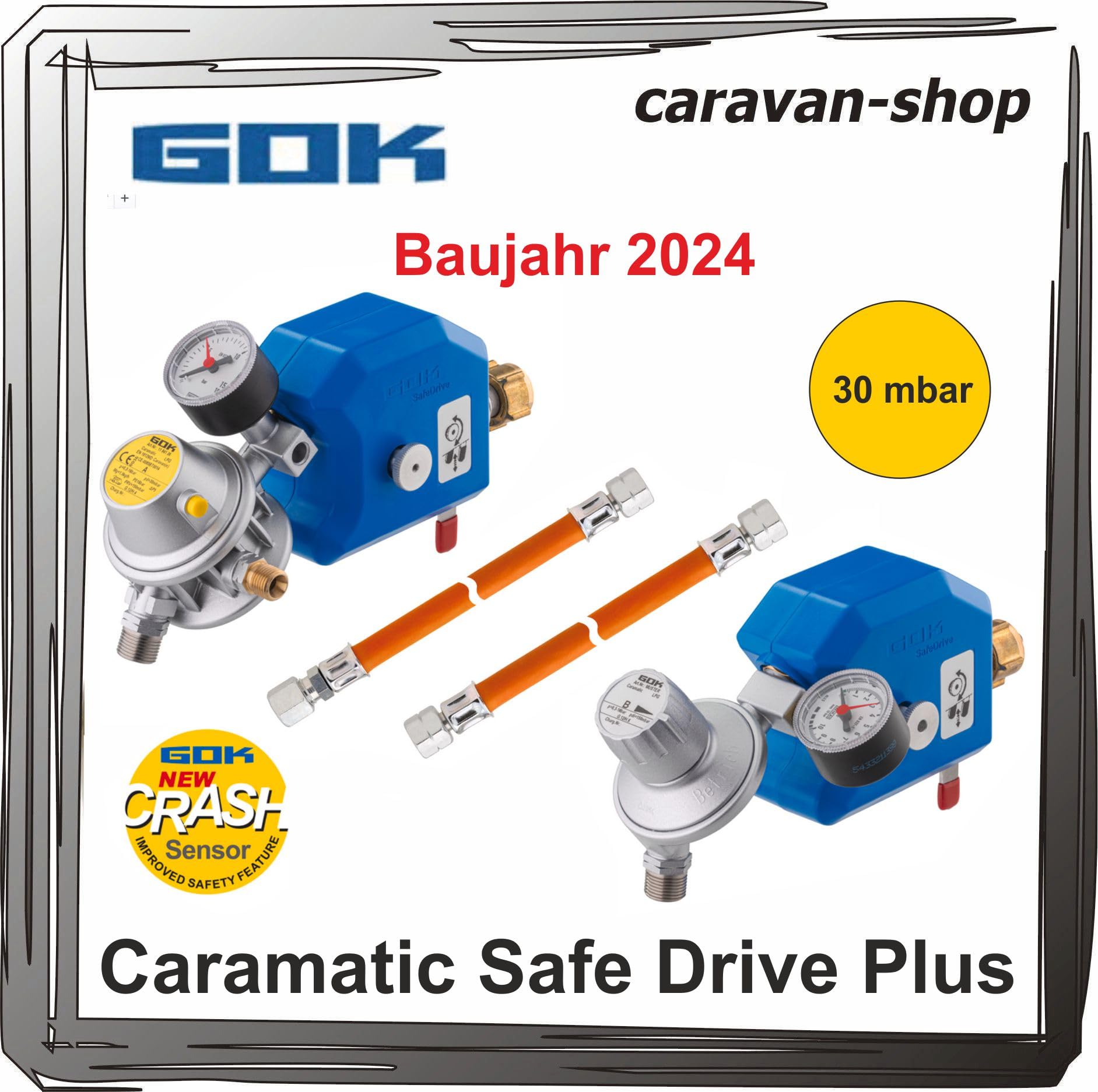 Generisch Zweiflaschenanlage Safe Drive Plus Caramatic 30 mbar für Caravan, Wohnwagen Gas von Generisch