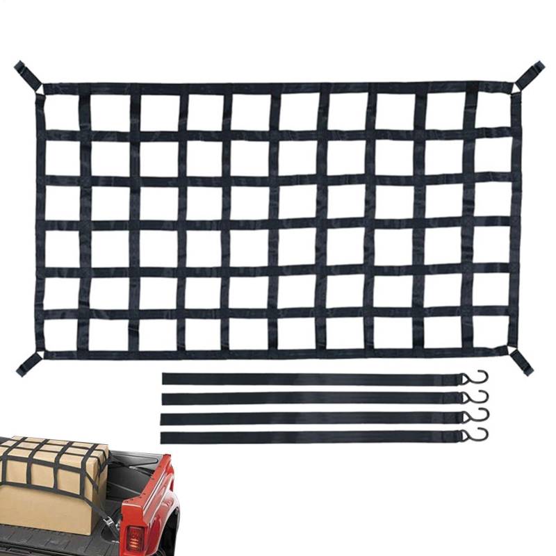 Gepäcknetz für Dachträger - Super Duty 4" x 4" Bungee Cargo Net - LKW-Ladefläche erstreckt Sich auf 30,5 x 45,7 cm, Robustes Ladeflächennetz, robuste Ladenetze für Pickups von Generisch