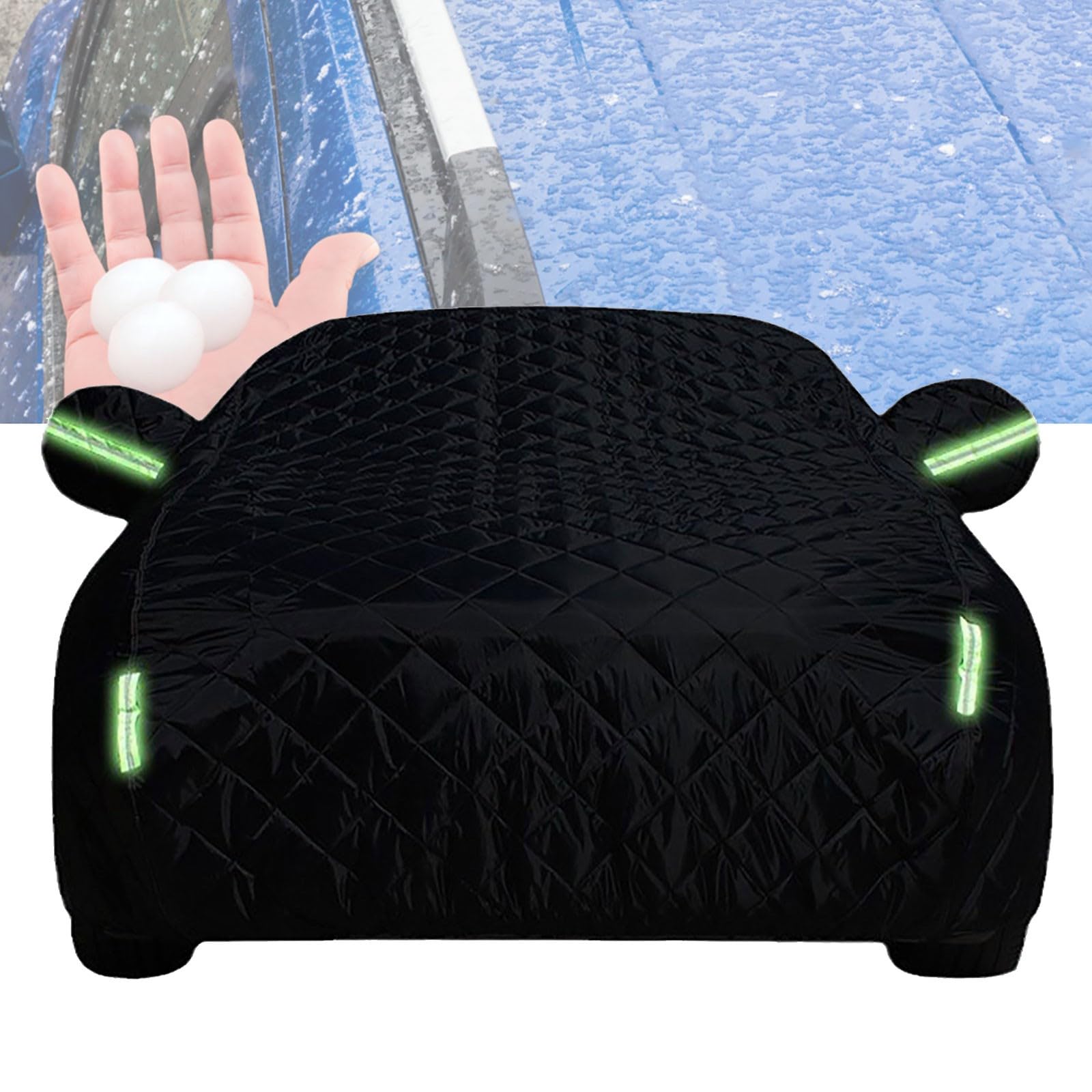 Hagelschutz Auto Abdeckung Winter für 𝖬𝖦 𝖬𝖦3 EV, Auto Abdeckung Wasserdicht & Staubdicht Wetterfeste Autoabdeckung Atmungsaktiv AutoAbdeckung Faltbar für Indoor Outdoor(Black) von Generisch