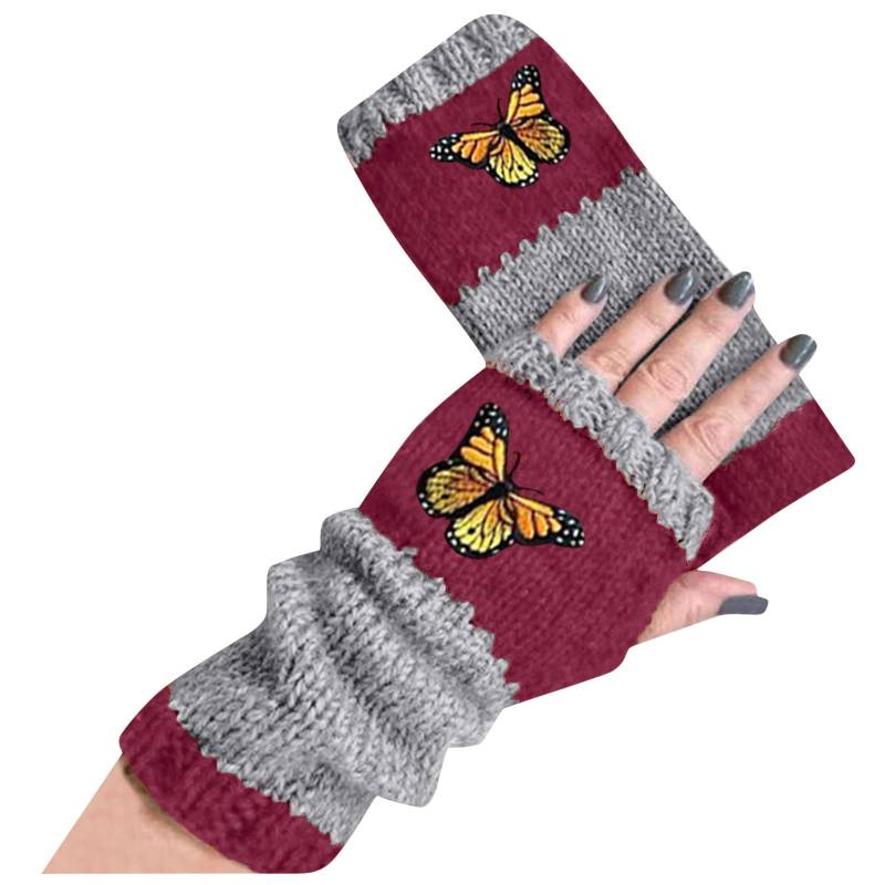 Handschuhe Damen Fahrradhandschuhe Arbeitshandschuhe Herren Winterhandschuhe Herren Fingerhandschuh Modische Strickhandschuhe Fäustlinge Stulpen Damen Hände Lange Handschuhe (One Size) von Generisch