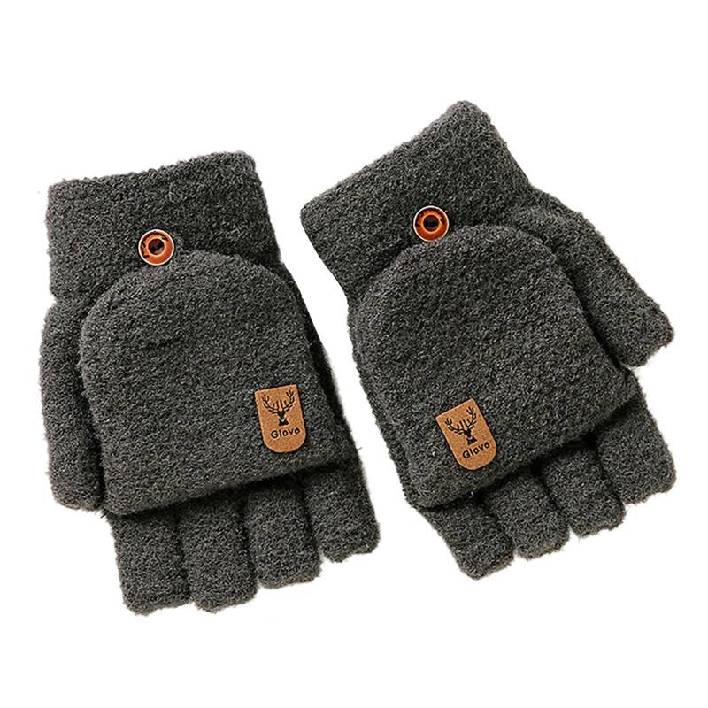 Handschuhe Herren Arbeitshandschuhe Fahrradhandschuhe Damen Outdoor Warme Winterhandschuhe Outdoor-Sport Schnee Skaten Unisex Strickhandschuhe Mit Fleece Halb Fingerlose Handschuhe (A, One Size) von Generisch