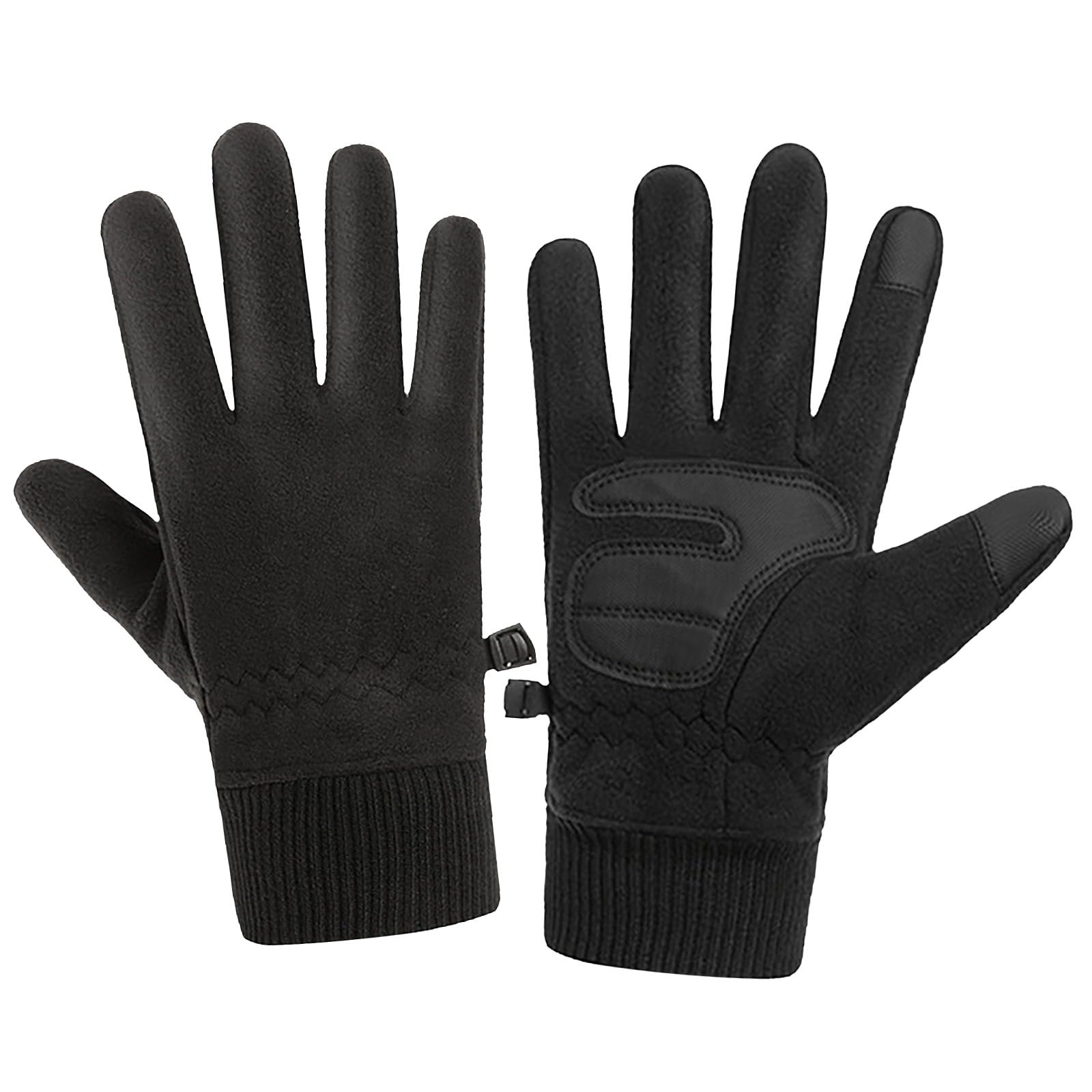 Handschuhe 𝐖eiß Lang KostüM Winterhandschuhe Radfahren Skifahren Outdoor-Handschuhe zu Uch Bildschirm Sport Anti-Rutsch-warme Arbeitshandschuhe beheizt Fingerlose Handschuhe Damen (Black, One Size) von Generisch