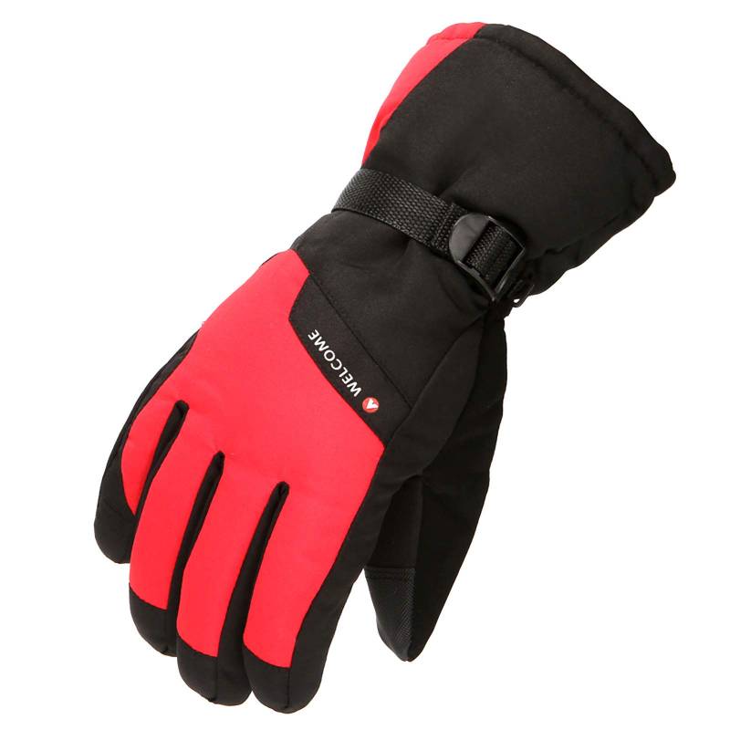 Handschuhe Winter Fahrradhandschuhe Herren Arbeitshandschuhe Winterhandschuhe Herren Winter Unisex Strickhandschuhe Mit Fleece Warme Skihandschuhe Winterhandschuhe Outdoor Erwachsene (Red, One Size) von Generisch