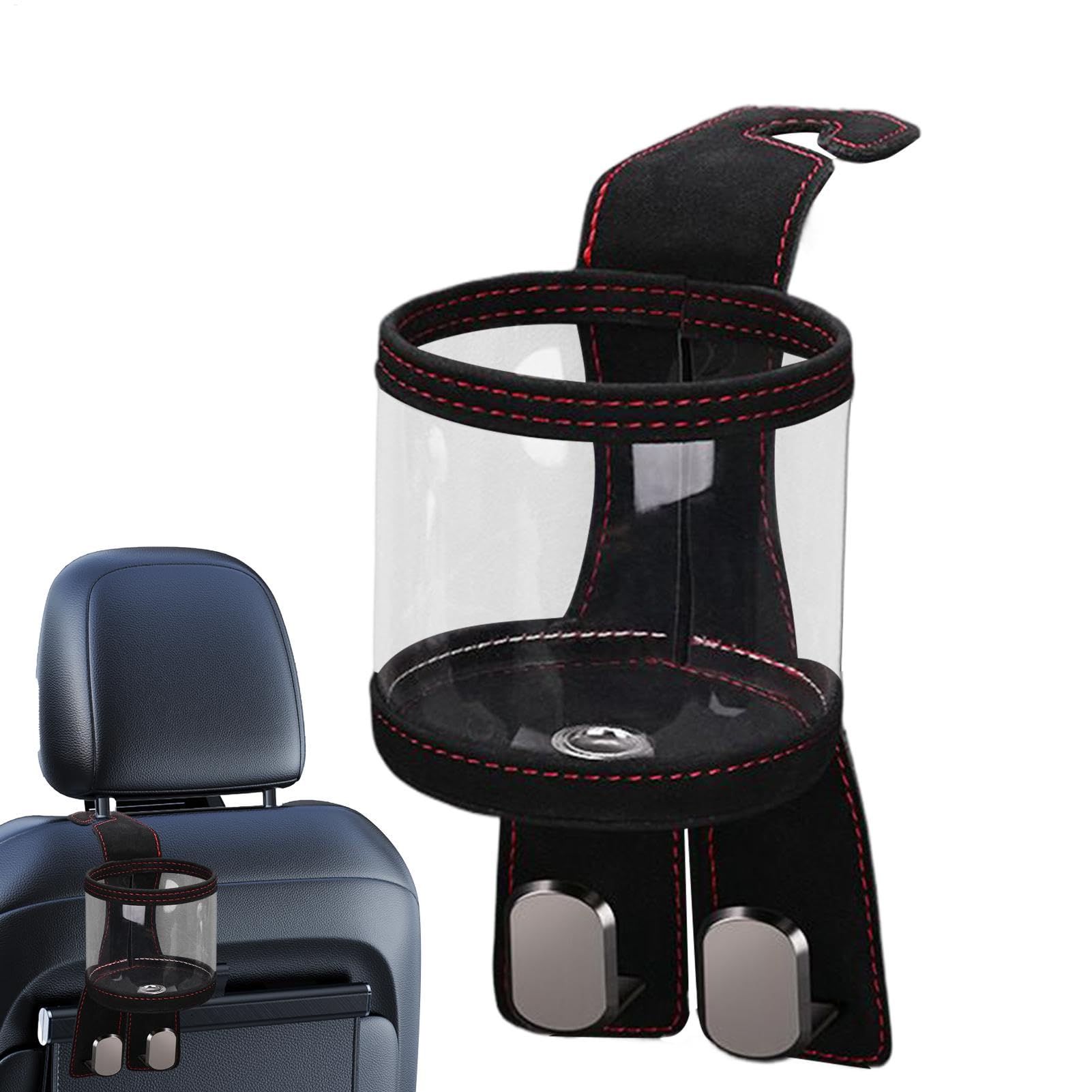 Headrest Cup Halter, Auto -Kopfstützen -Cup -Halter - Beutelhaken für Autositz Kopfstütze - Multifunktional 2-in-1-Backseat-Veranstalter, Autoreisen Accessoires für Getränke Brieftasche Handtasche von Generisch