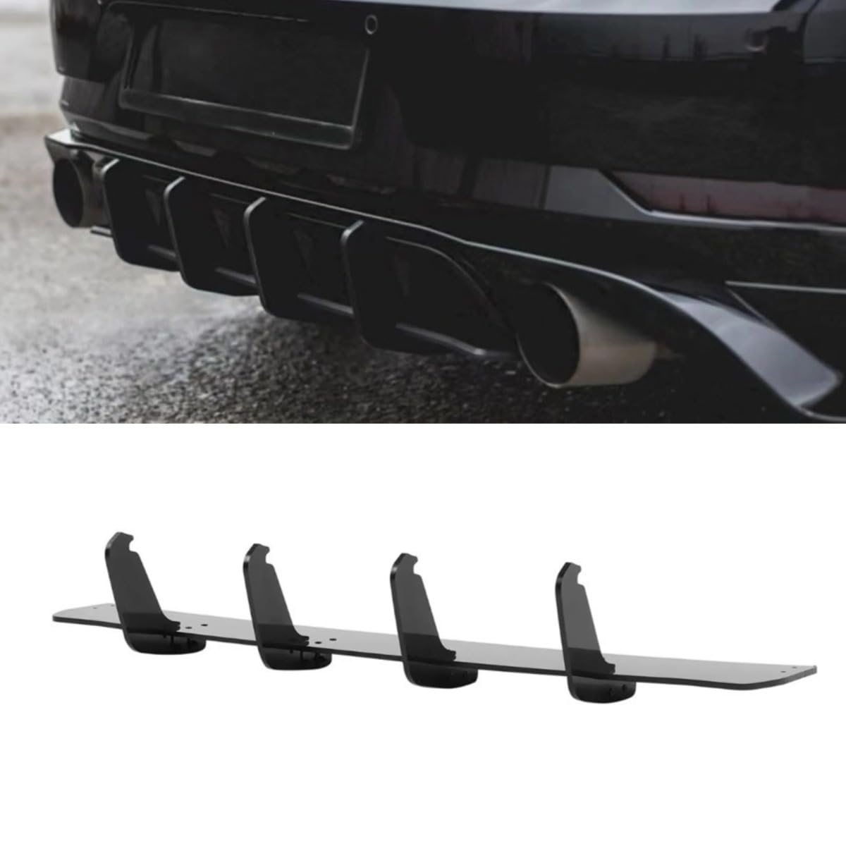 Heckstoßstange Diffusor Glänzend Schwarz Sport Stil Stoßstange Schürze Diffusor Kompatibel mit Volkswagen Golf 7/7.5 GTI TCR Body Kit Autozubehör (Multi) von Generisch