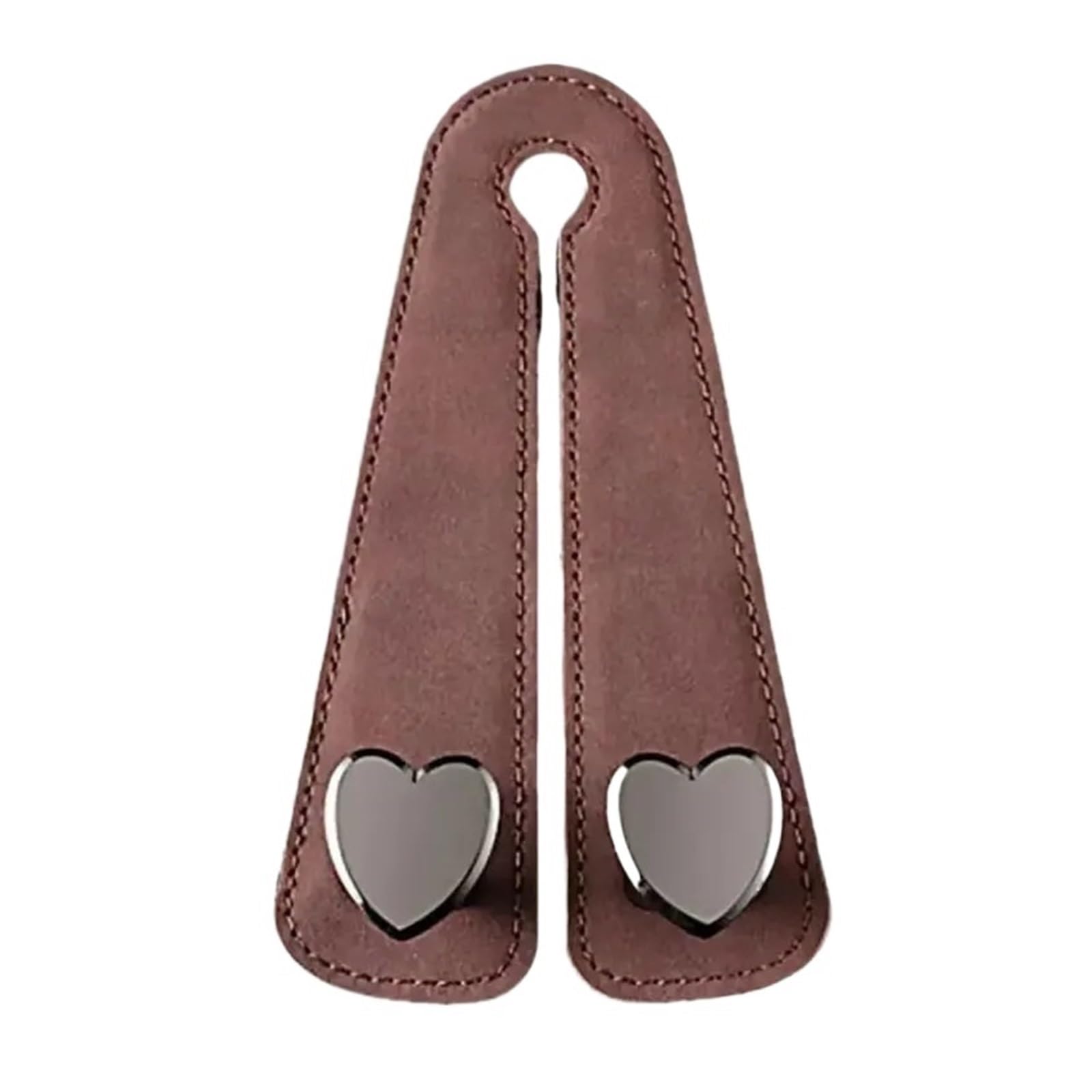 Herzförmige Metall-Haken für Autositz-Kopfstütze, 2-in-1, Leder, Autositz-Rückenhaken, Tasche, Rucksack, Doppelhaken, Autositzaufhänger (braun) von Generisch