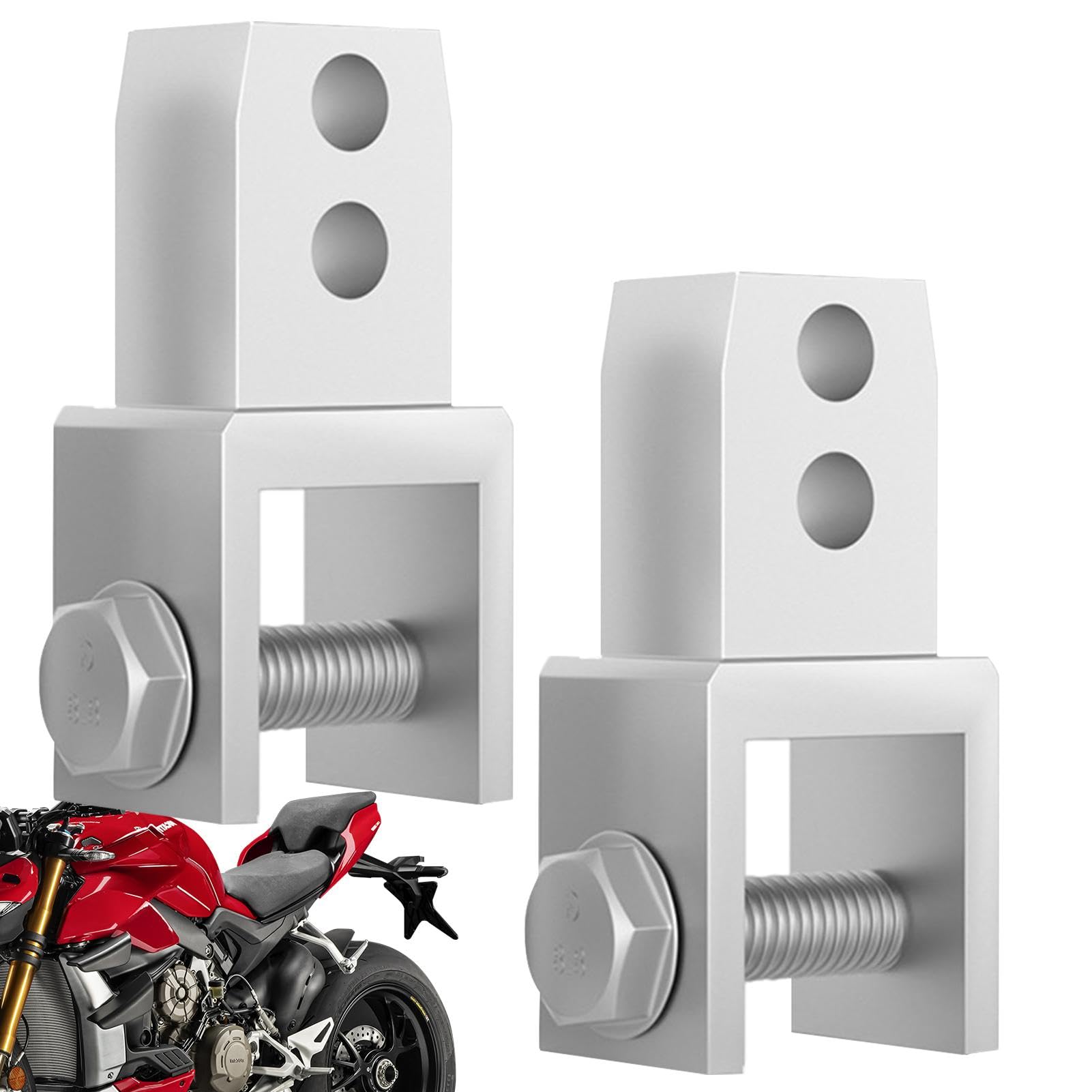 Hintere Stoßdämpferverlängerung, Motorrad-Stoßdämpferhalterung | 2 Stück Höhenverlängerungs-Absorber-Riser-Adapter,Mit Schrauben-Aluminiumlegierungs-Motorrad-Stoßdämpfer-Riser-Halterungen für vorderen von Generisch