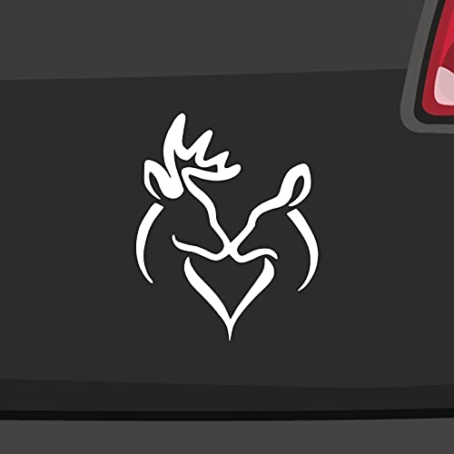 Hirsch Reh Aufkleber Herz Wald Jäger Jagd Deer and Doe Hund Decal Sticker JDM in 6 Größen und 21 Farben von swor