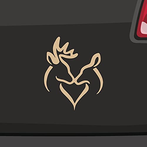 Hirsch Reh Aufkleber Herz Wald Jäger Jagd Deer and Doe Hund Decal Sticker JDM in 6 Größen und 21 Farben von swor