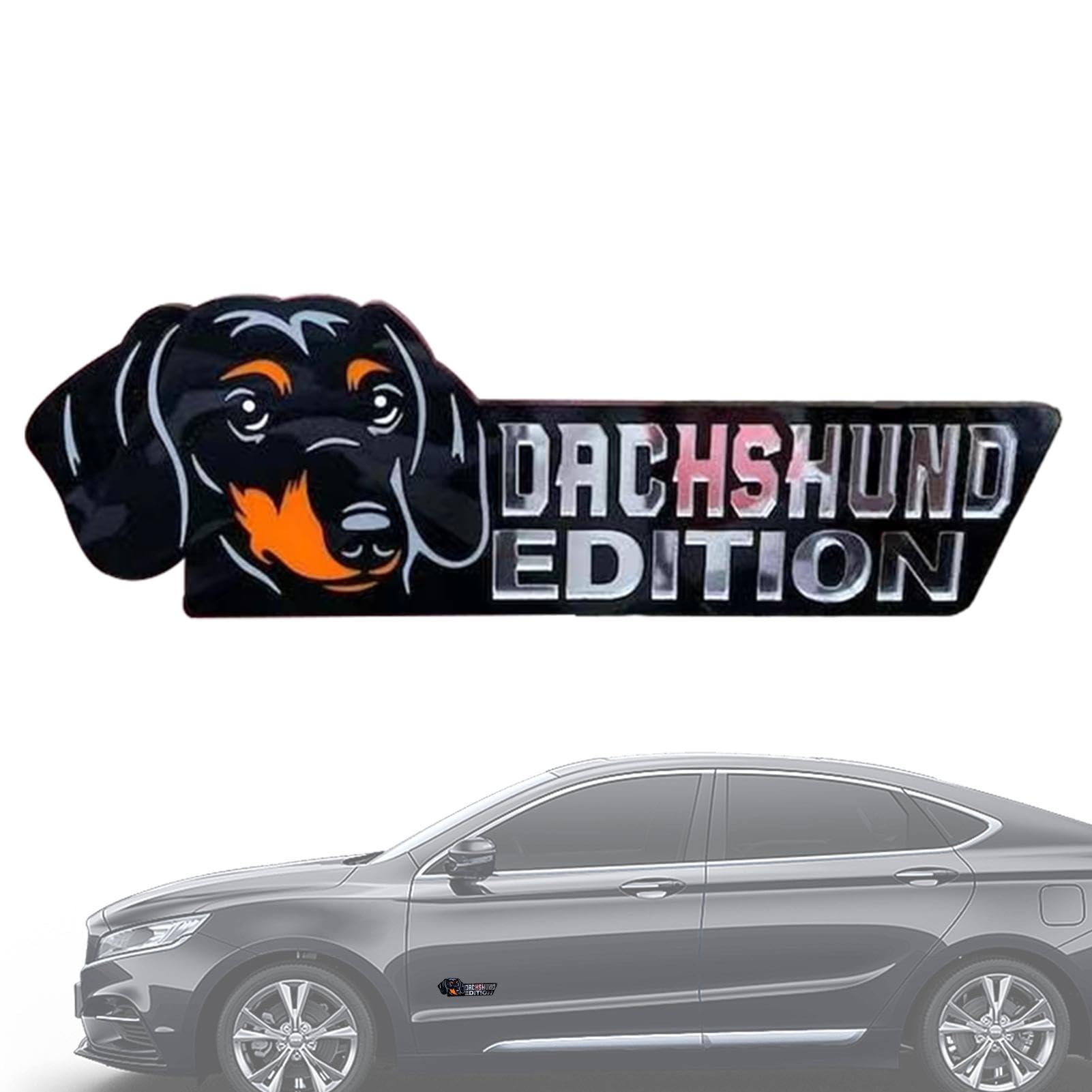 Hunde Auto Emblem Acryl-Hunde-Auto-Emblem, Lasergeschnittenes Auto Emblem, Niedliches Hunde Autoabzeichen, Außendekoration Für Autos Und Motorräder Wasserdicht von Generisch