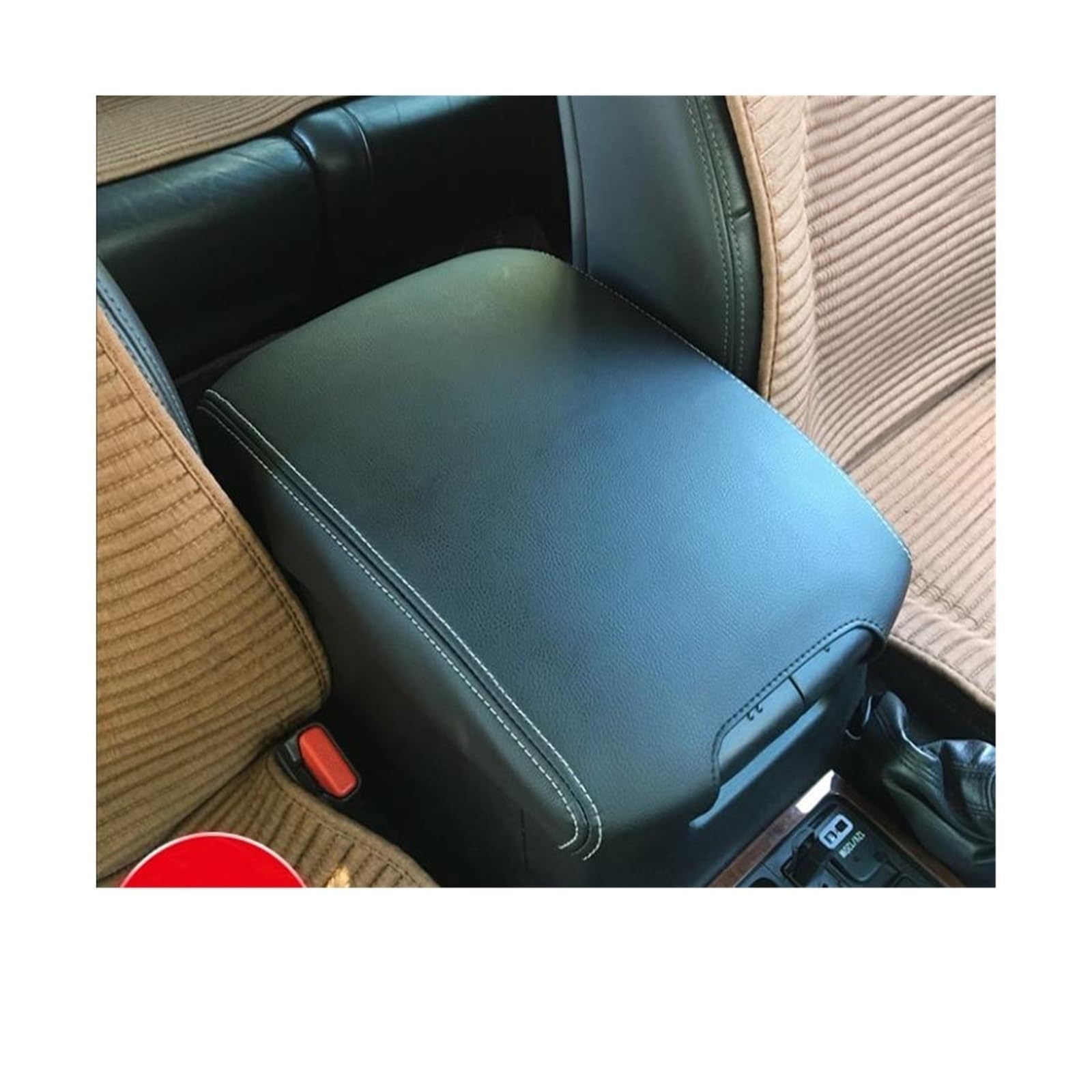 Interieur-Zubehör Autoinnenausstattung Mikrofaser-Leder-Mittelarmlehnenkastenabdeckung für Toyota für Land für Cruiser Prado 150 2010-2019(Black 2) von Generisch