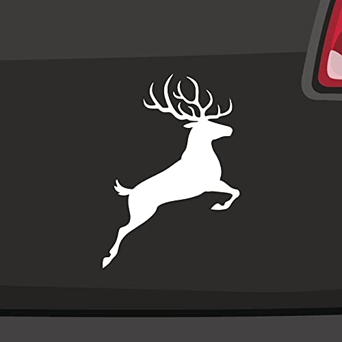 Jumping Deer Sticker Kleber Aufkleber springender Hirsch Rotwild Reh JDM Jäger in 6 Größen und 21 Farben von swor