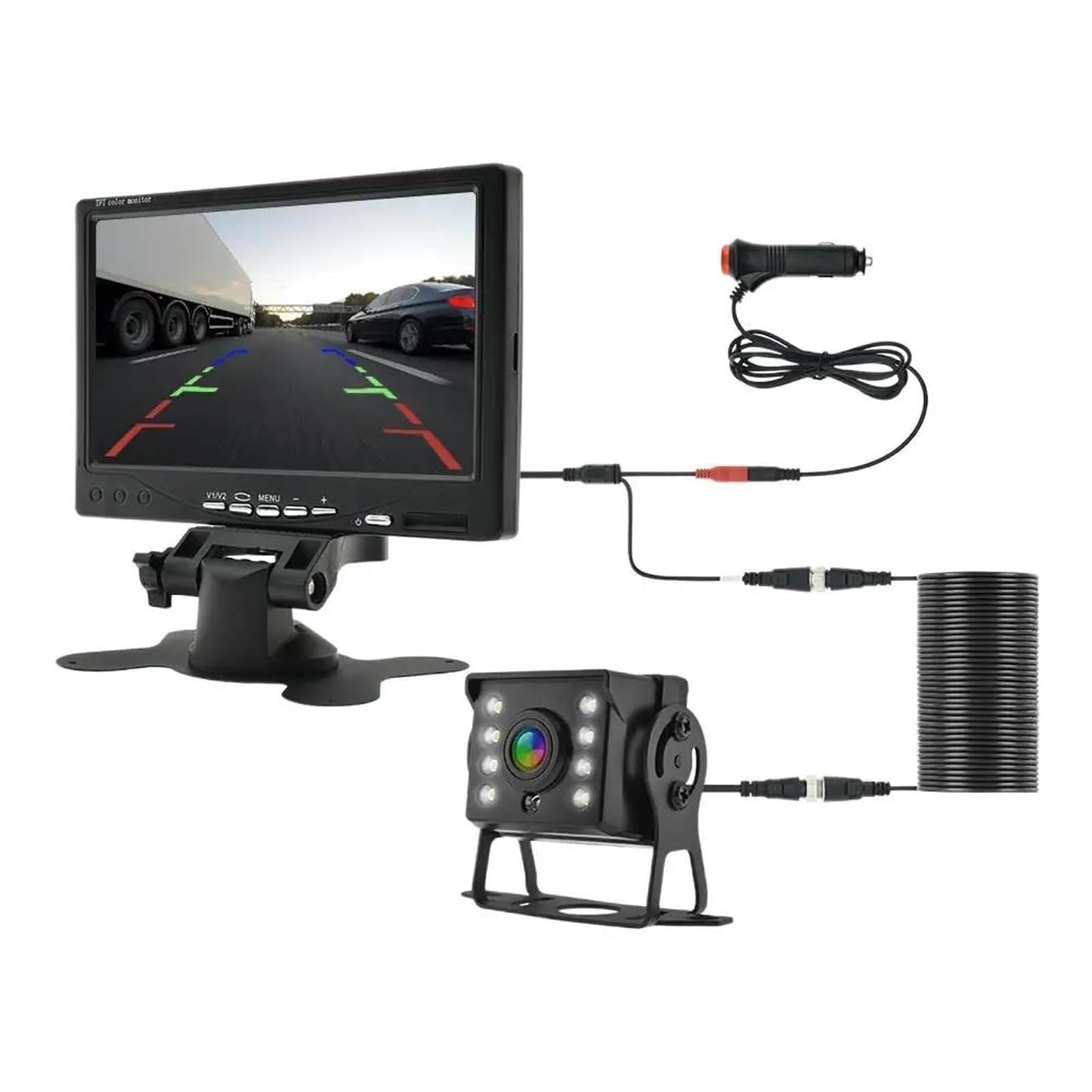 Kamera für das Auto rückgängig Machen Einparkhilfe 936V Auto Rückansicht Kamera CCD Nacht Vison für Mit Monitor Für LKW für Bus 7 HD Bildschirm 1024 * 600 von Generisch