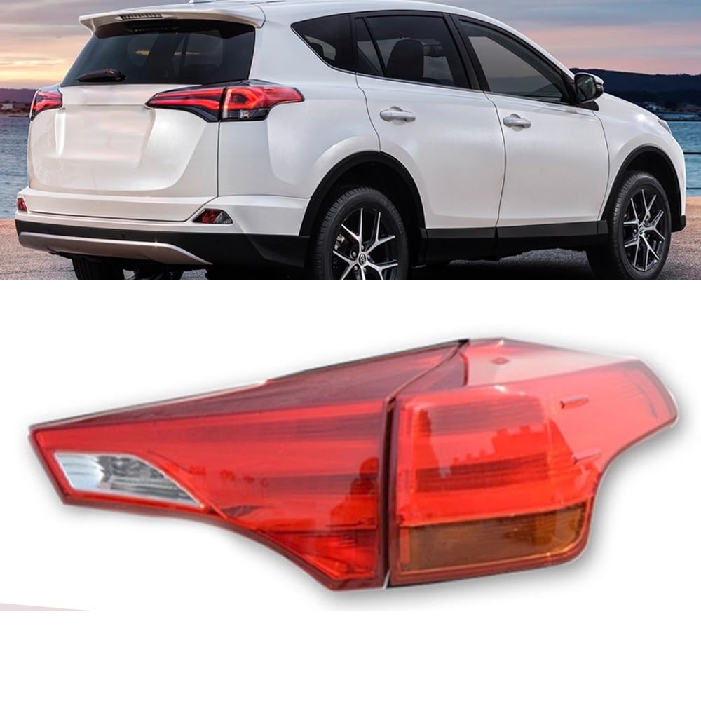 Kfz-Rücklichtbaugruppen Rücklicht Auto Stoßstange Hinten Bremsleuchte Bremsleuchte Rücklicht Drehen Für Signal Licht Rücklicht Montage Für TOYOTA Für RAV4 2013 2014 2015 Rücklichtbaugruppen(Outside-Le von Generisch