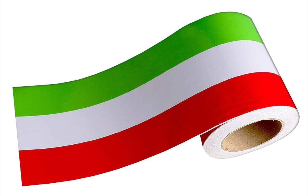 Klebeband, selbstklebend, Flagge Italien, dreifarbig, in 8 Größen, Aufkleber für Motorradhelm, Artikelnummer 2116 (Höhe 13 cm, Länge 130 cm) von Generisch