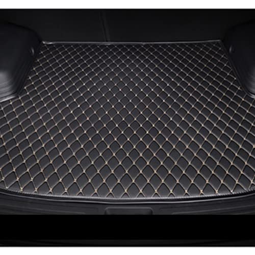 Kofferraummatte Für Citroen Für C4 Picasso Fünf Sitze 2014-2018 Cargo Liner Teppich Innenausstattungsabdeckung Langlebiges Kofferraum(Schwarzbeige) von Generisch