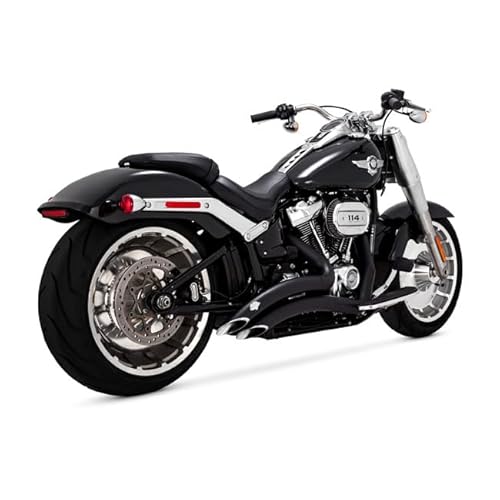 Kompletter katalysierter Auspuff PCX VANCE & HINES 46375 BIG RADIUS 2-2 schwarz Motorrad Modell kompatibel mit Harley Davidson Softail Breakut FATBOY FXDRS von Generisch