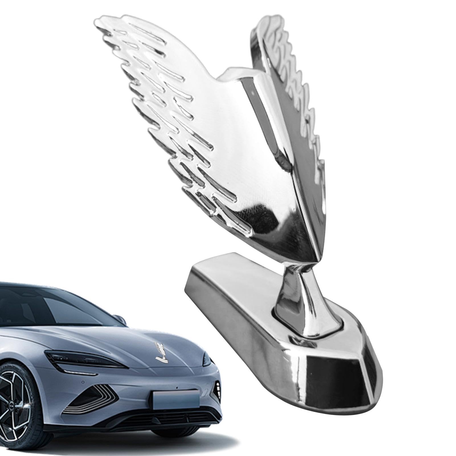 Generisch Wings Khlerfigur-Flgel, Auto-Fronthauben-Ornament | Metall-Engelsflgel-Autoaufkleber fr die Motorhaube, Front-Khlerfigur fr SUVs, Sportwagen von Generisch