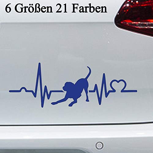 Labrador Herzschlag Sticker Aufkleber -6Größen- Car Retriever Heartbeat Dog Love in 6 Größen und 21 Farben von swor