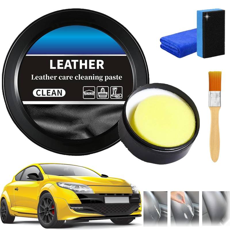 Leader Reinigungs- und Pflegecreme & Reinigungspaste für Lederpflege, Lederpflege-Reinigungspaste, Auto-Leder-Conditioner-Ölpaste, verhindert Risse oder Verblassen von Ledersitzen, Schuhen, Geldbörsen von Generisch