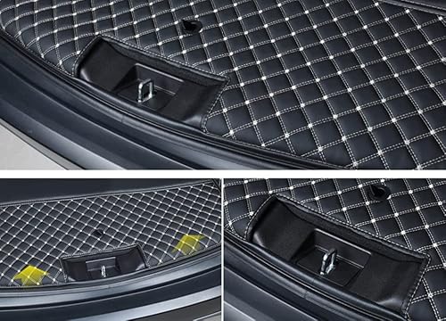 Leder Kofferraummatten Für CRV 2017-2021 Cargo Liner Autozubehör Auto Fußmatten Automatten Langlebiges Kofferraum(Black White) von Generisch