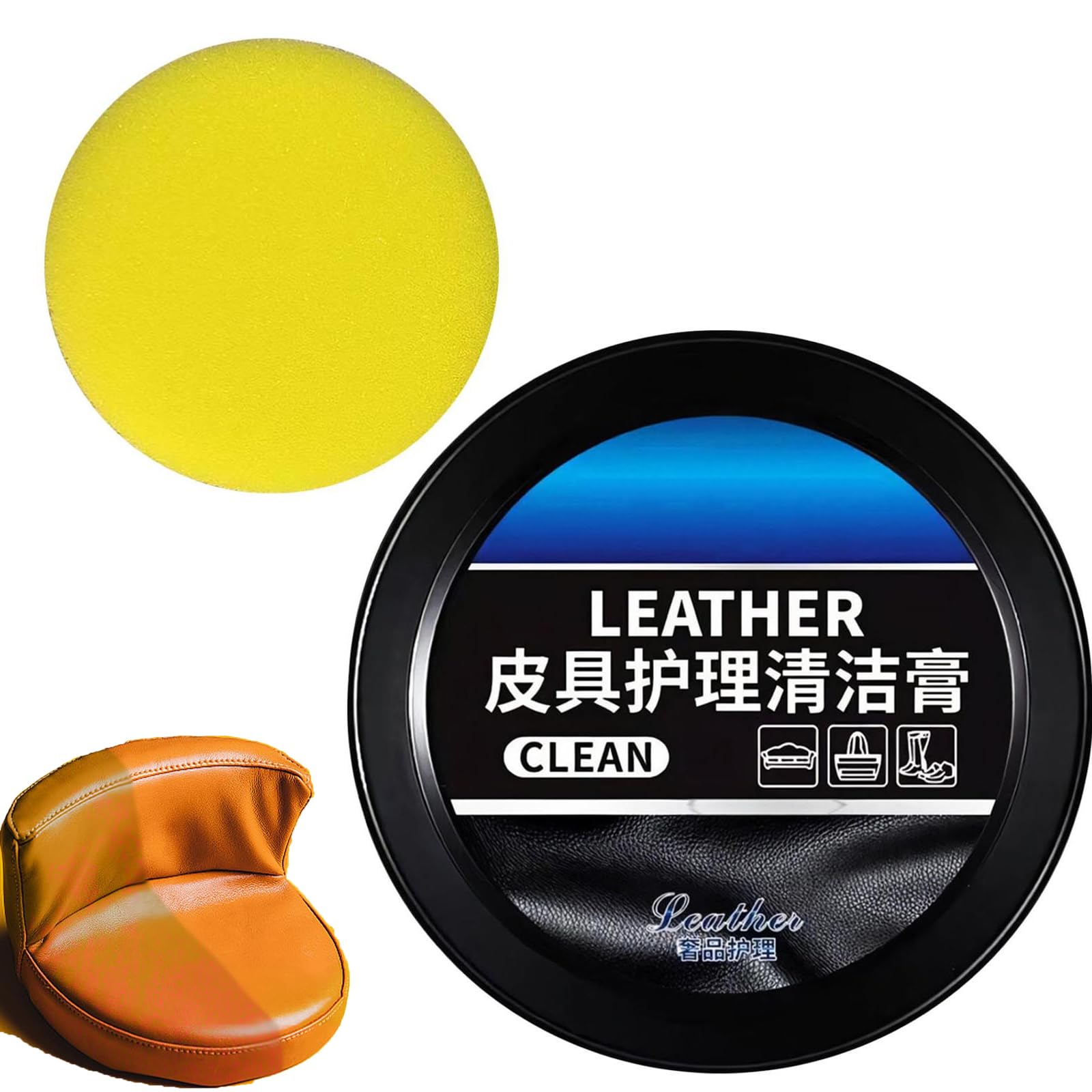 Lederpflegecreme, Multipurpose Leader Cleaning Paste for Leather Care, Lederpflege-Reinigungspaste, Leather Repair Kit Car Interior, for Cars, Furniture, Leather Goods (160, Gramm) von Generisch