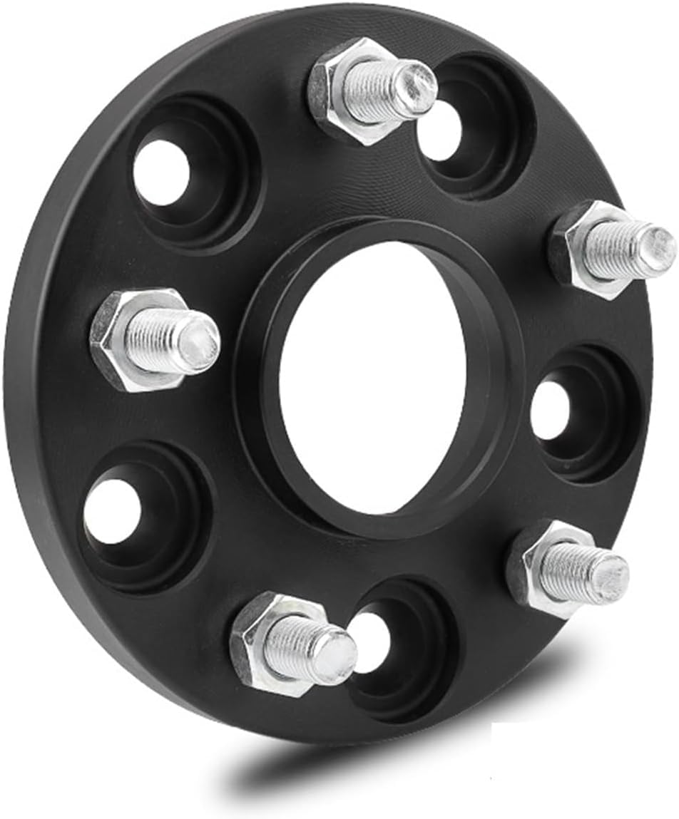 Leichtmetallfelgen-Unterlegscheiben Aluminiumlegierung Radnabe Verbreiterung 5x4,25 Spacer PCD 5x108 63,4mm Für Ford Für Focus Spurverbreiterungen(14x1.5 Black 25mm) von Generisch