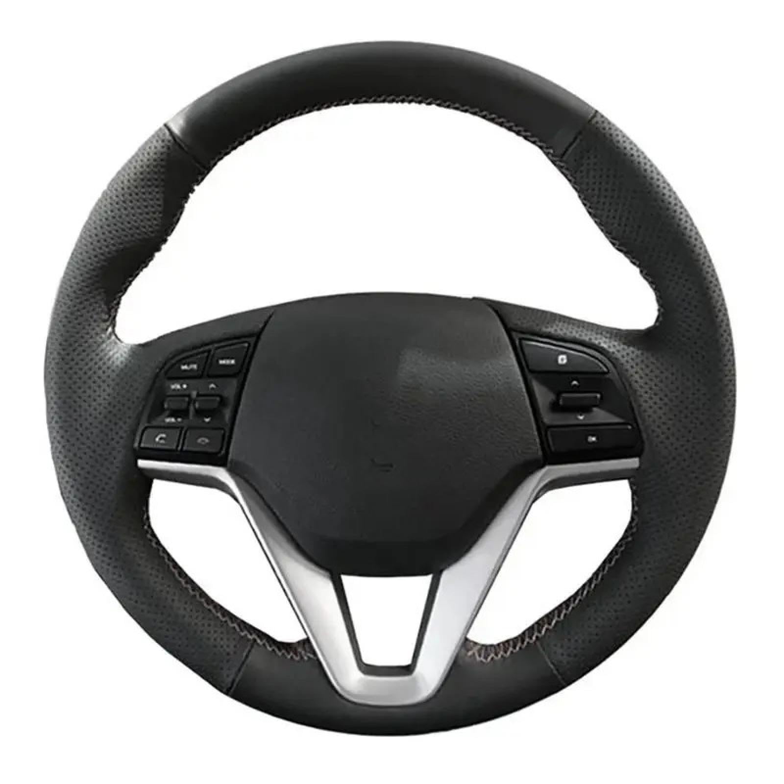 Lenkradbezug Für Hyundai Für Tucson 2015 2016 Auto-Lenkradbezug, rutschfestes Leder, Autozubehör, Original-Lenkradgeflecht von Generisch