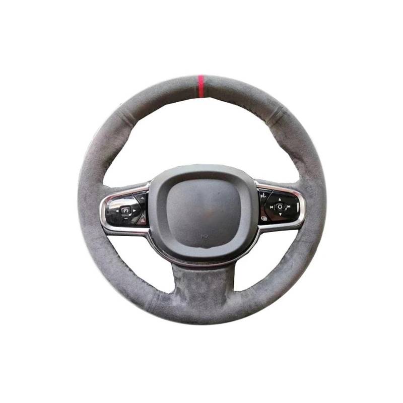 Lenkradbezug Für Volvo S90 V90 XC90 2015 2016 2017 2018 2019 XC60 S60 V60 2018 2019 DIY Hand Nähen Schwarz Wildleder Auto Lenkrad Abdeckung Anti-Rutsch Lenkradhülle(Weiss) von Generisch