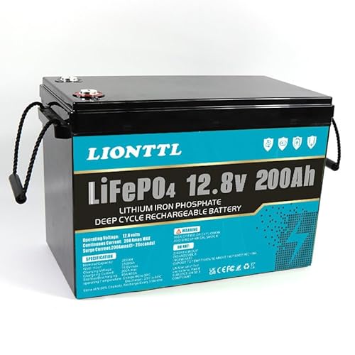 Lifepo4 Batterie 12V 200AH Akku, 5000 Deep Cycle Lithium Eisenphosphat Batterie, ersetzt AGM Blei Säure Batterie, geeignet für Wohnmobile, Trolling, Boote, Solaranlagen usw. von Generisch