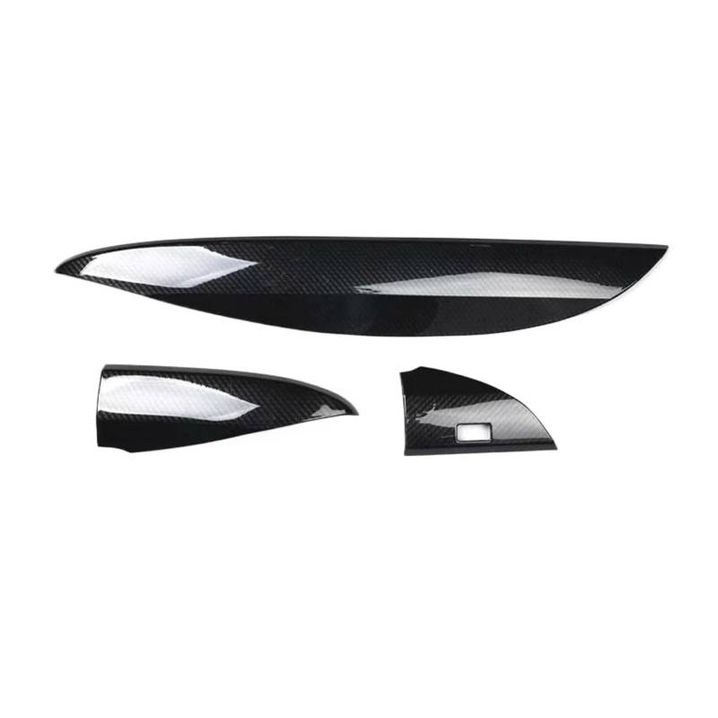 Linkslenker-Auto-Armaturenbrett-Zierstreifen, Auto-Styling-Zierstreifen, 3 Stück/Set(Carbon Fiber Black) von Generisch