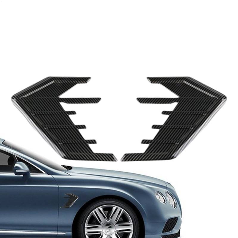 Lufteinlass -Entlüftungsabziehbild, Auto -Seitenlüftungsaufkleber - 2x Haifischflossenauto -Außenhaube Seitenlufteinlass -Ausrüstung - Außenaufkleber, Spoiler -Körperdekorationsabdeckung für die meist von Generisch