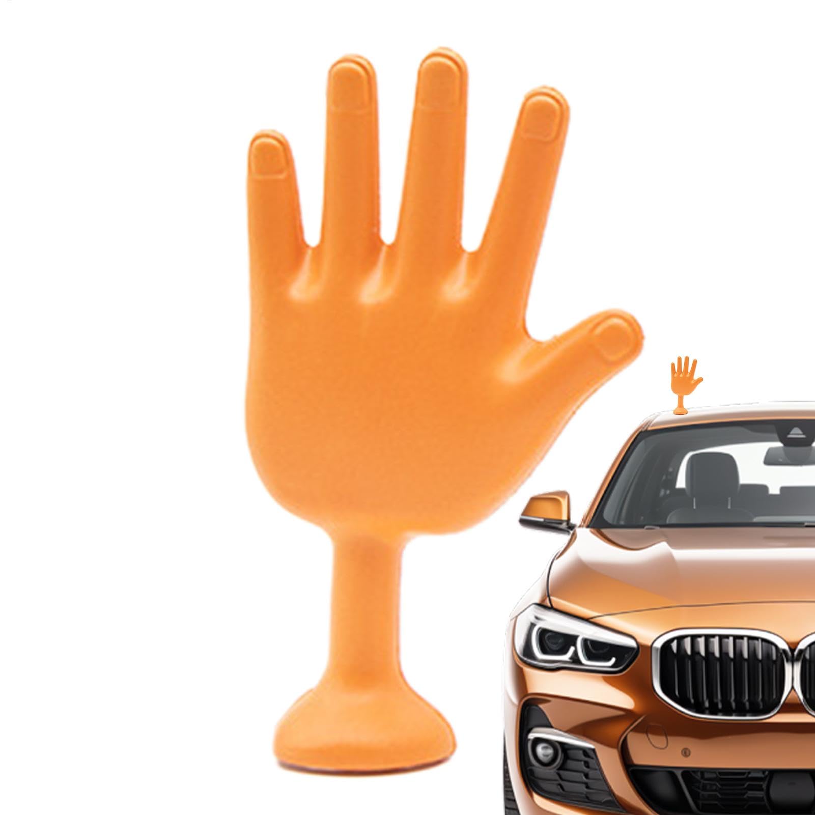 Lustige Auto-Dekorationen – Shaking Hand Außen Auto | Handmodell Dekoration Geste Statue Auto Zubehör Helm Aufkleber Aufkleber Ornamente für Auto Dach Motorräder Außendekoration von Generisch