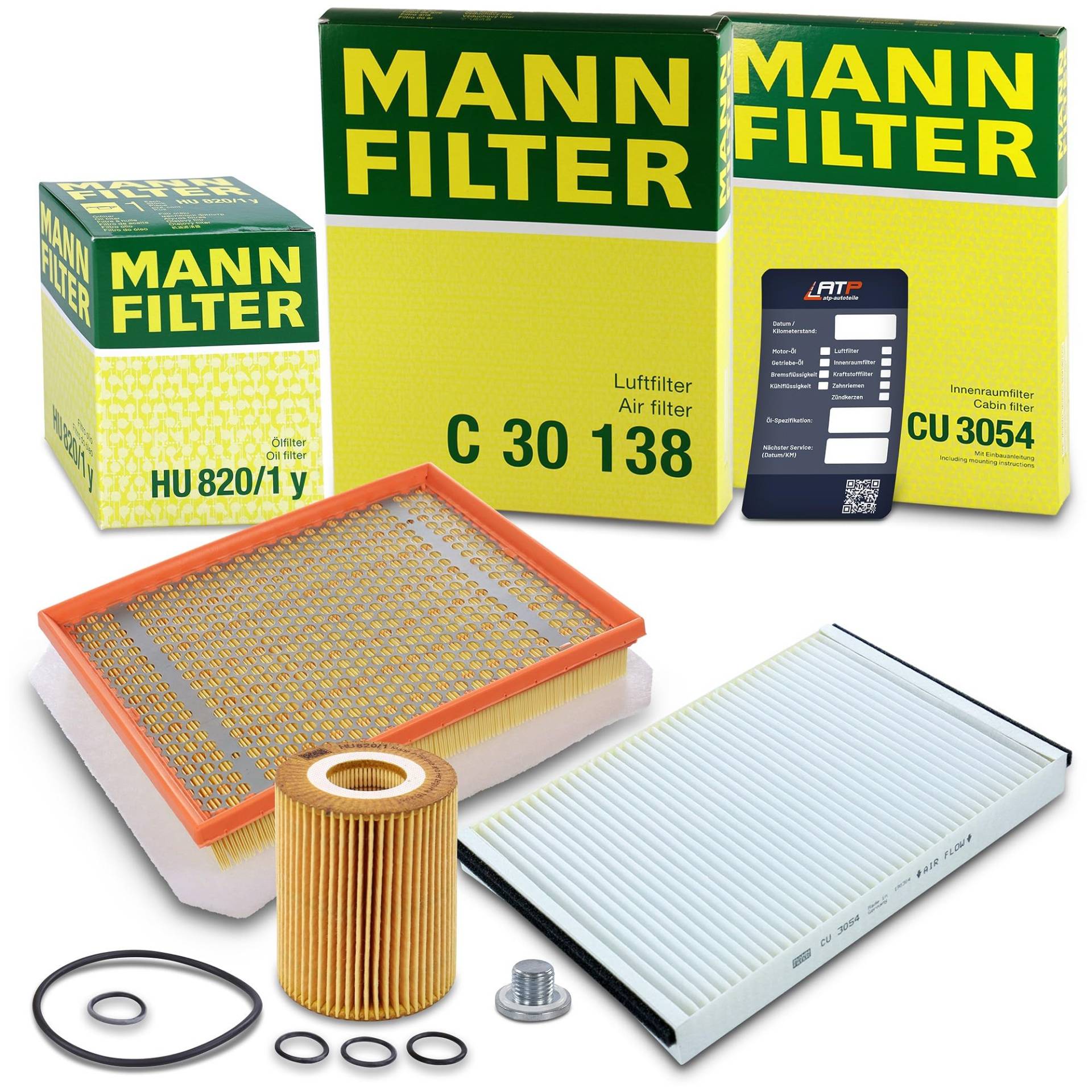 MANN-FILTER Inspektionspaket Filterset 1x Ölfilter, 1x Luftfilter, 1x Innenraumfilter, 1x Ölablassschraube mit Dichtring, 1x Ölwechselanhänger Kompatibel mit OPEL ASTRA H (A04) (L70) von Generisch