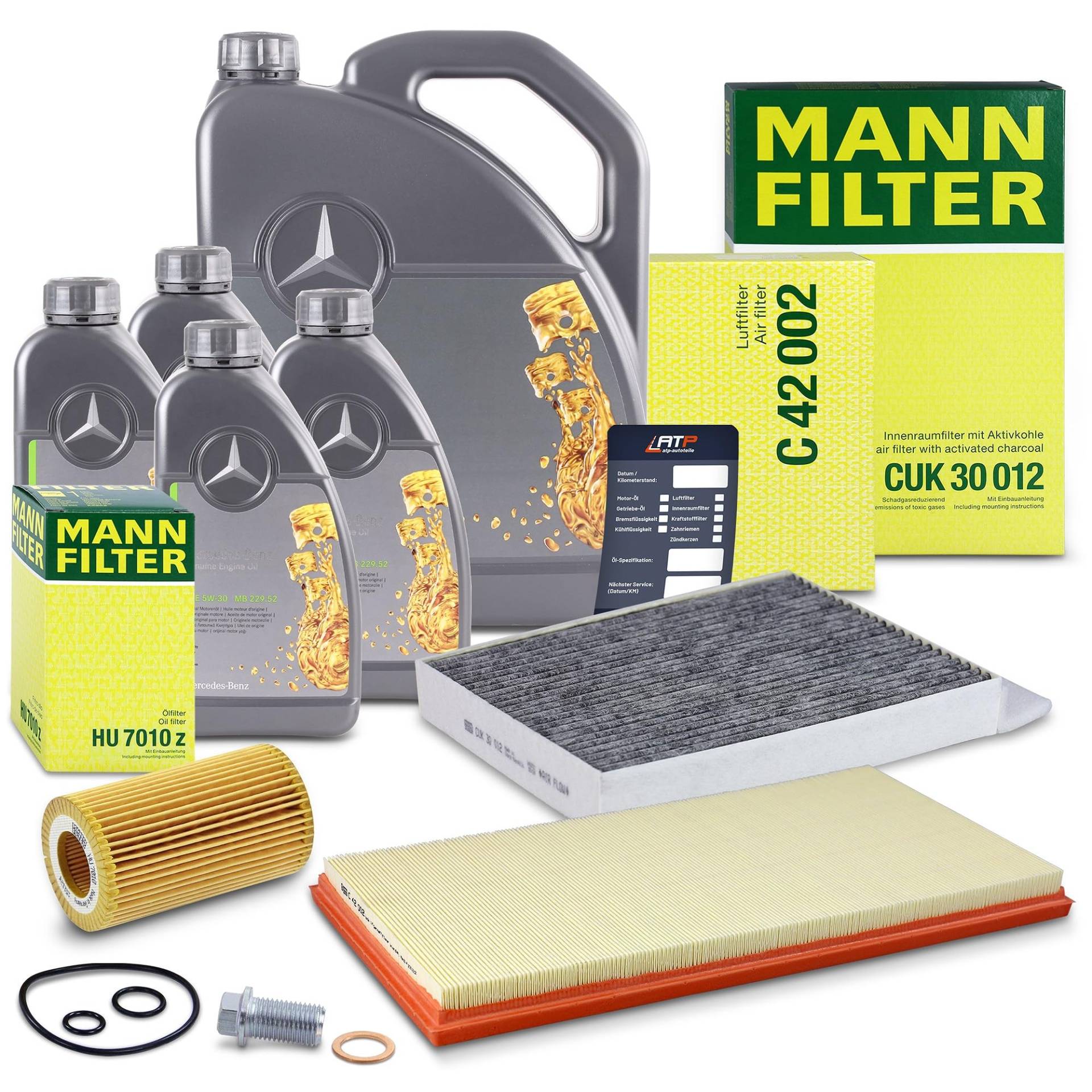 MANN-FILTER Inspektionspaket Set A + 9l 5W-30 Motoröl 40974798 von Generisch