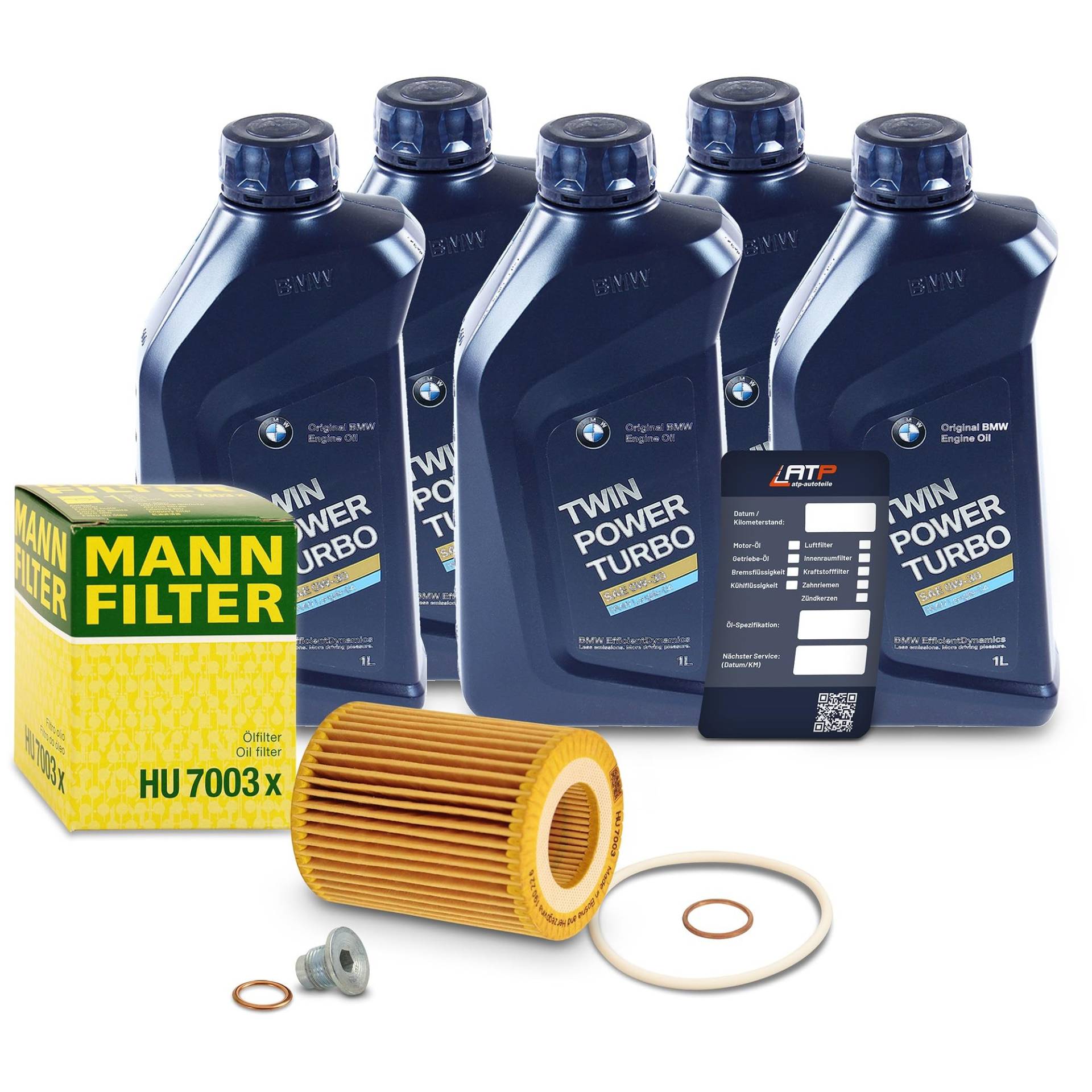 MANN-FILTER Ölfilter + 5l 0W-30 Motoröl 40825719 von Generisch