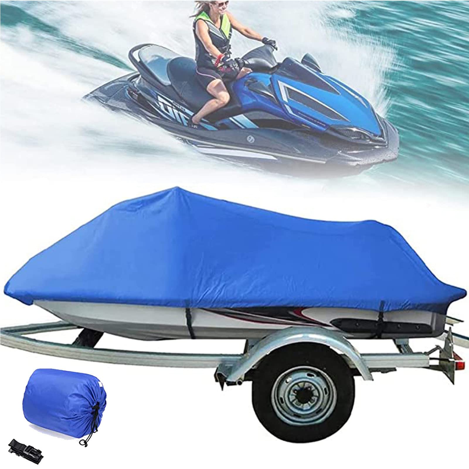 Marinequalität, 600D Polyester, V-Rumpf, Bootsabdeckung, Allwetter-Sonnenschutz, staubdichte Abdeckung mit Mittelkonsole, passend für Boot/Yacht (blau, 700 x 254 cm), strapazierfähig von Generisch