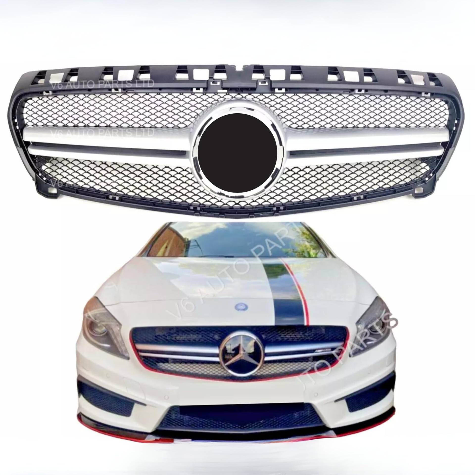 Mercedes A-Klasse W176 A180 A45 AMG Diamant-Kühlergrill Frontstoßstange (2012–2015) – OEM-Ersatz von Generisch