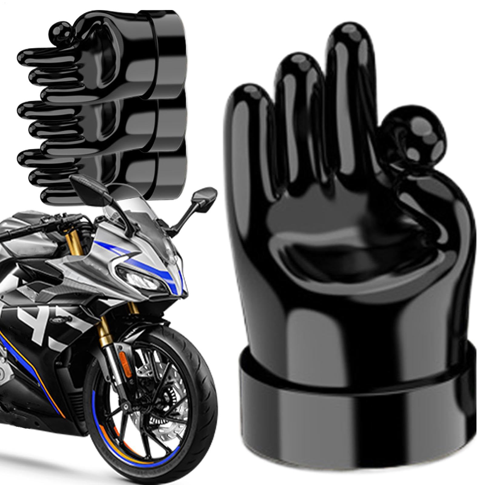 Mittelfinger-Ventilschaftkappe, Gummi-Reifenventilkappen - 4 Stück Ventilkappen Reifen Mittelfinger Vorbaukappen,Gummidichtungs-Reifenkappen. Lustige Luftkappen für LKWs und Motorräder von Generisch