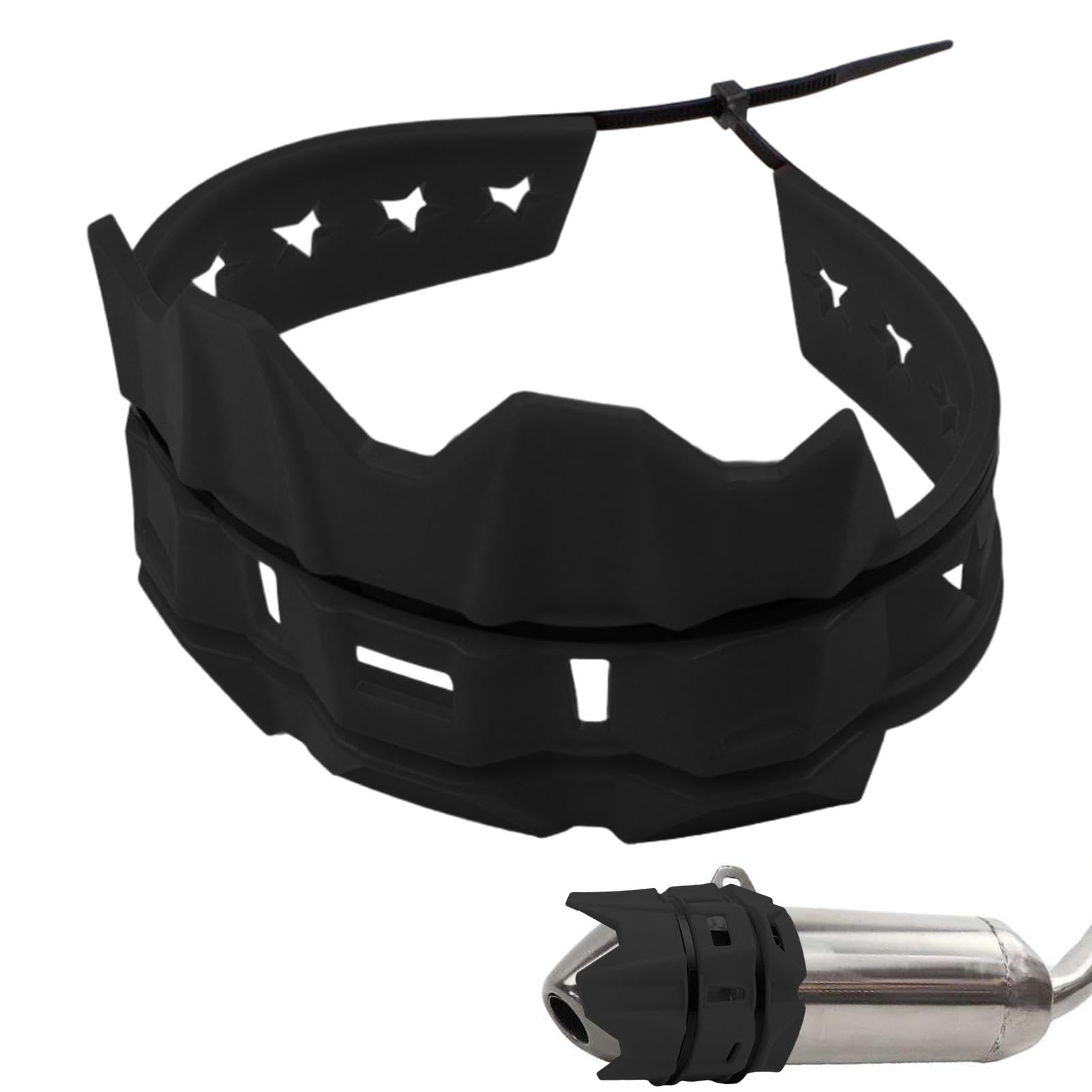 Motorrad Endrohr Abdeckung - Dirt Motorrad Auspuffrohr Ring mit Kabelbindern | Auspuff Schalldämpfer Guard, Auspuffrohr Anti Hot Ring, Motorrad Schalldämpfer Protector von Generisch