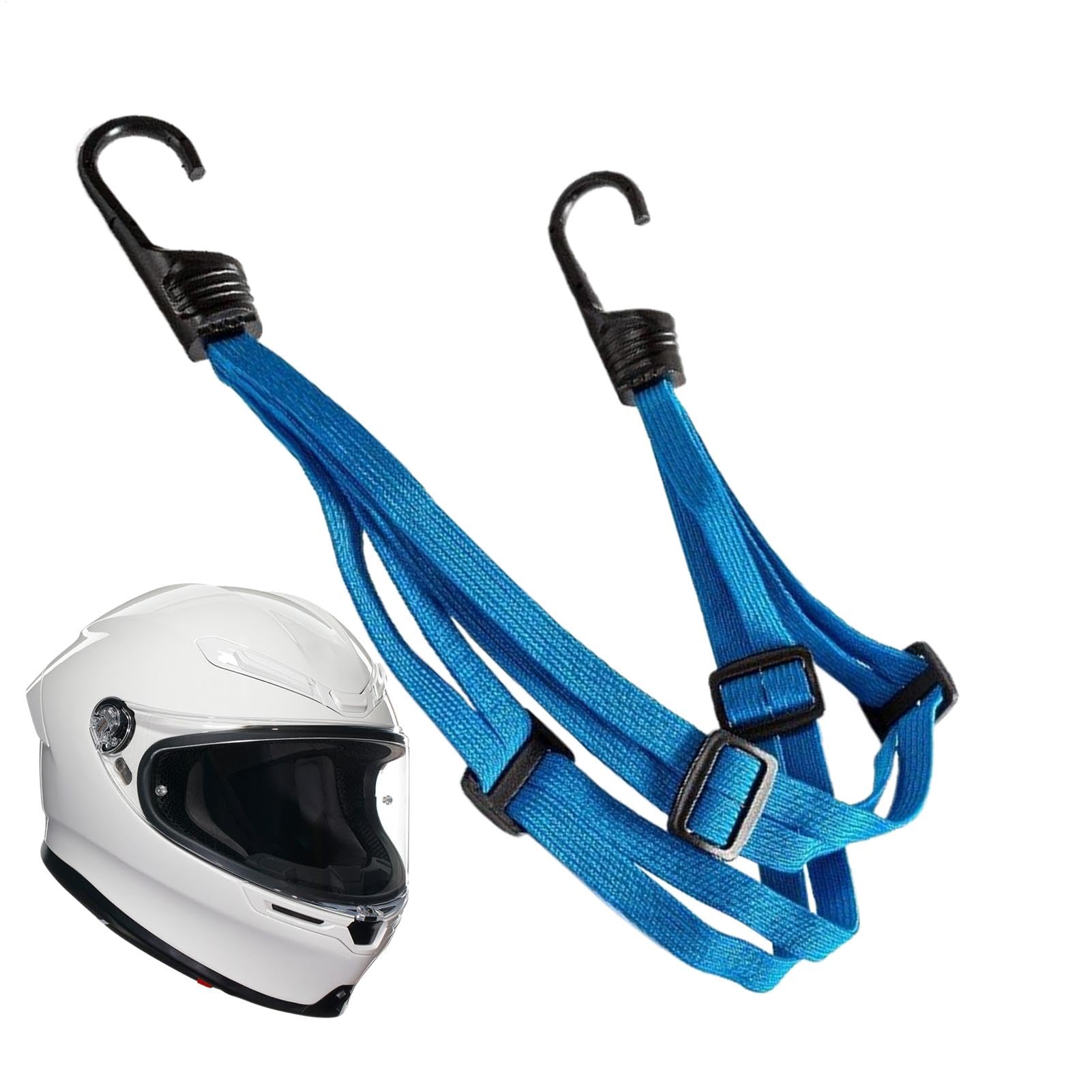 Motorrad -Helm -Bungee -Kabel, Motorradbiegegurte - Helmseil hoch elastisches Gepäckbindungskabel - Outdoor -Abenteuerzubehör, Bungee -Kabelbindung mit 2 Haken von Generisch