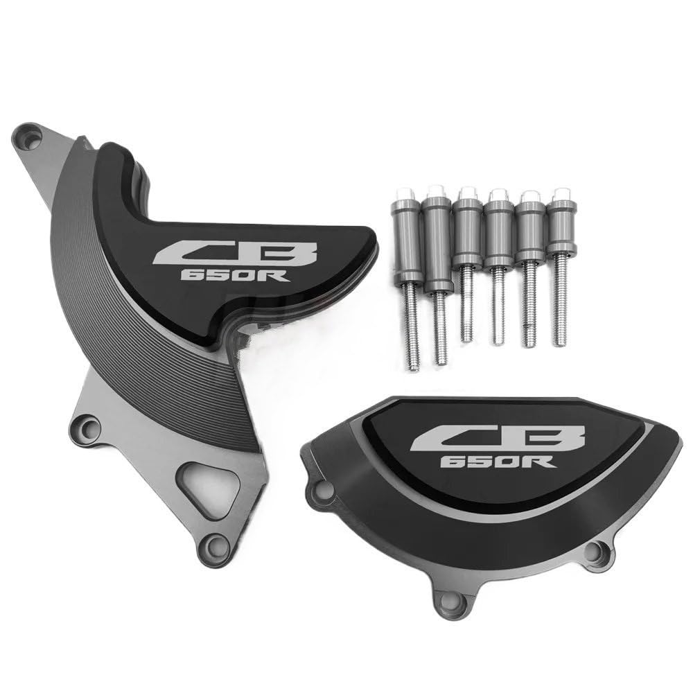 Motorrad-Kurbelgehäuse Motorrad Links Und Rechts Für Motor Stator Starter Abdeckung Rahmen Für Slider Schutzfolie Für NEO Für Sport Für Cafe CB650R 2019 2020 Motorrad-Motorabdeckung(Titanium) von Generisch