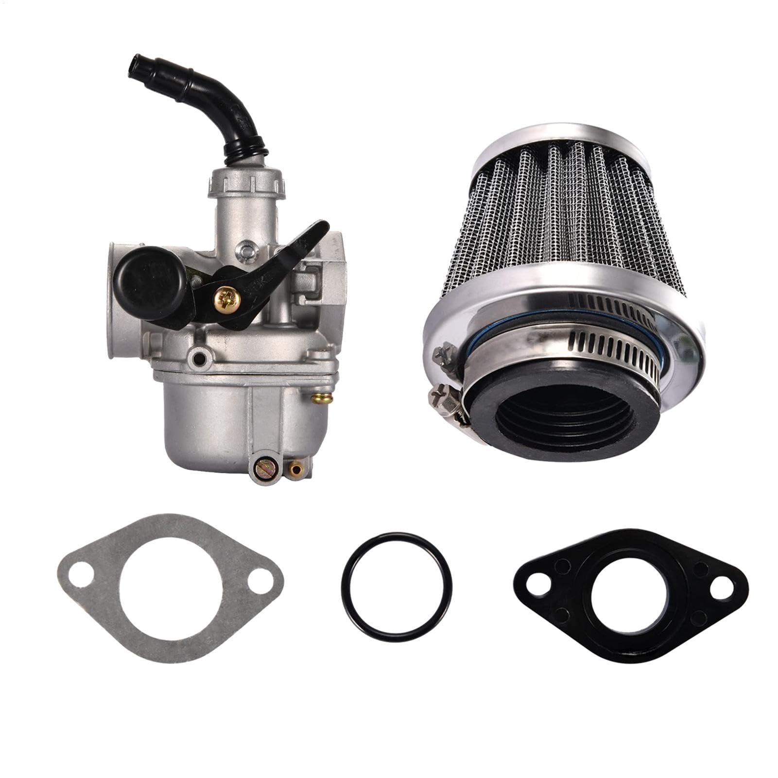 Motorrad Luftfilter - PZ19 Vergaserfilter | Flexibler Motorluftreiniger, Vergaser Luftfilterreiniger, 70CC 90CC 110CC für Motorrad Roller von Generisch