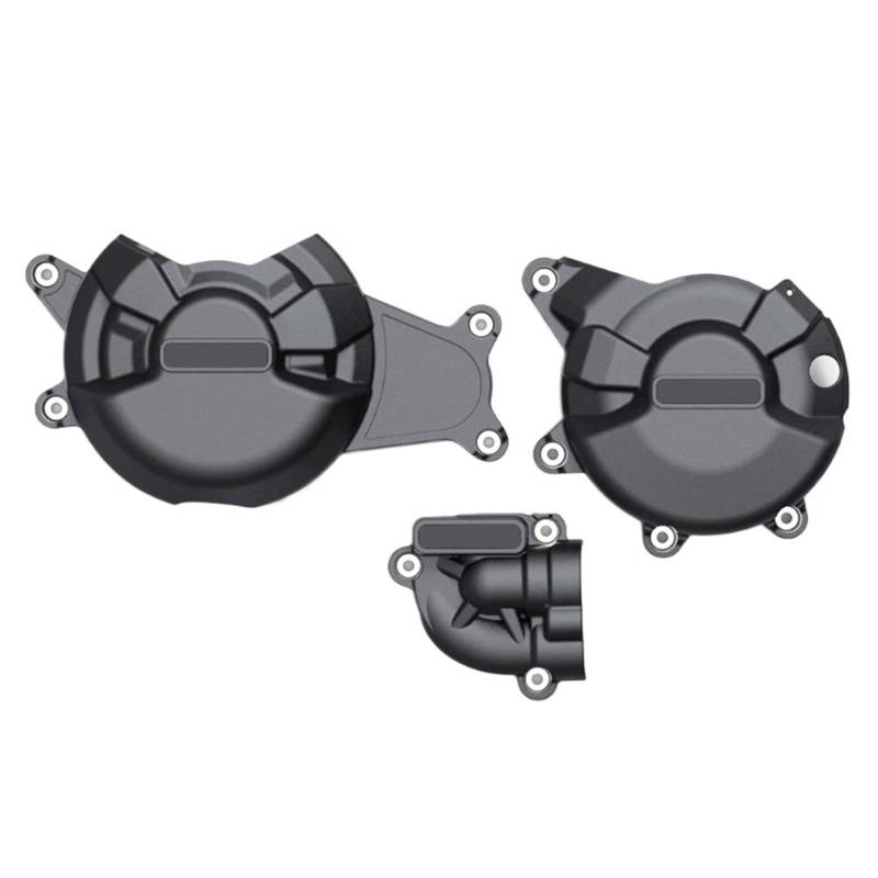 Motorrad-Motorabdeckung Motorrad Sekundär für Motor Abdeckung Set Schutz Guards Kit Für Yamaha YZF R7 ABS YZF-R7 2021 2022 2023 2024(Schwarz) von Generisch