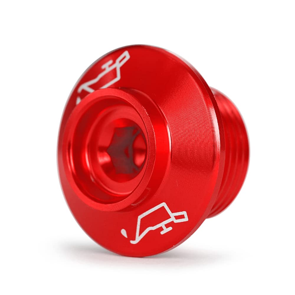 Motorrad-Motoröl-Einfülldeckel-Stecker M20 x 1,5 for Aprilia Caponord 1200 Shiver 900(Red) von Generisch